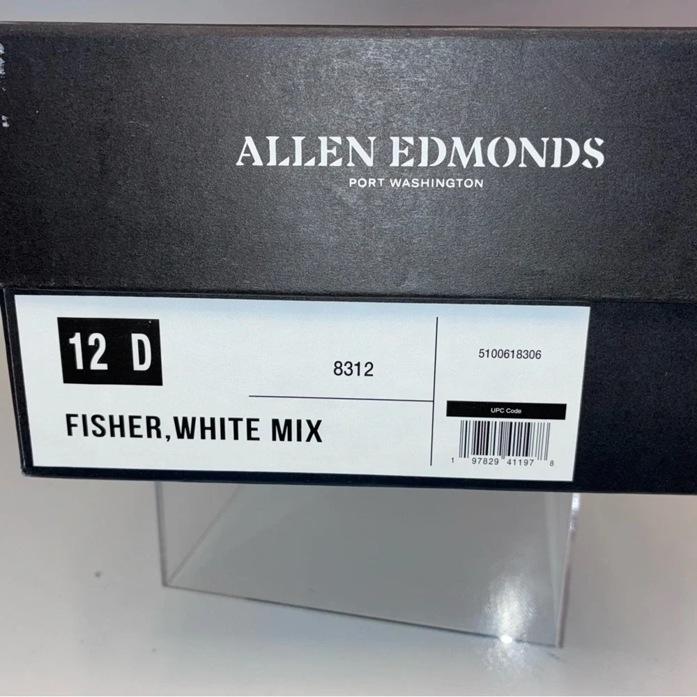 Allen Edmonds White Fisher Mix Leather Sneakers Sz 12 - Picture 8 of 10